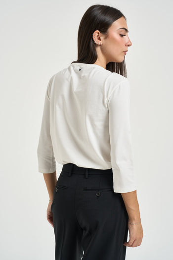 T-shirt con maniche 3/4 donna bianca - 3