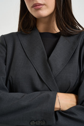 Blazer donna doppiopetto grigio antracite - 3