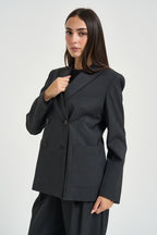 Blazer donna doppiopetto grigio antracite ORNATI 10265015 MAX MARA WEEKEND 