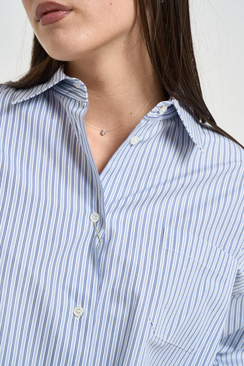 Camicia donna a righe bianche e azzurre - 2