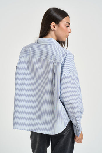 Camicia donna a righe bianche e azzurre - 4