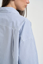 Camicia donna a righe bianche e azzurre OVATTA 10162003 MAX MARA WEEKEND 