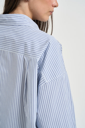 Camicia donna a righe bianche e azzurre - 5