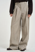 Pantaloni donna palazzo beige grigio OVVIO 1026101 MAX MARA WEEKEND 