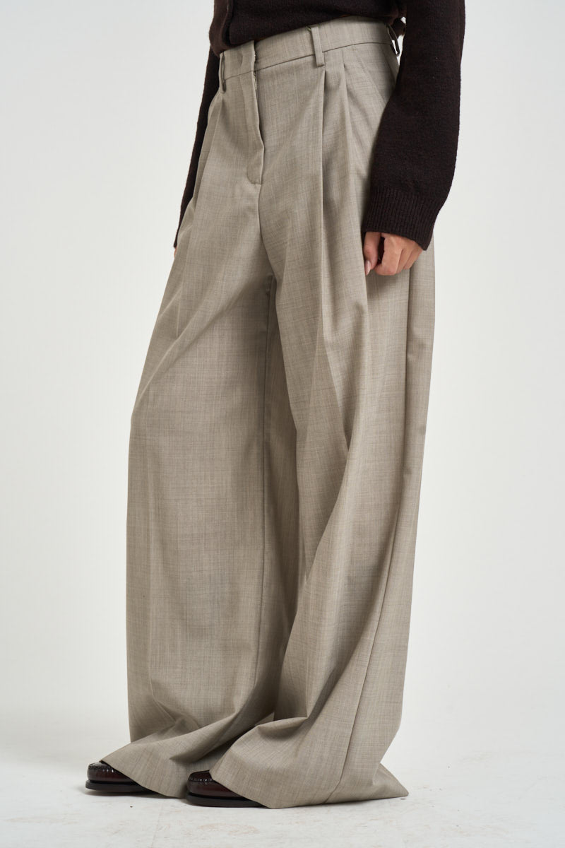 Pantaloni donna palazzo beige grigio OVVIO 1026101 MAX MARA WEEKEND 