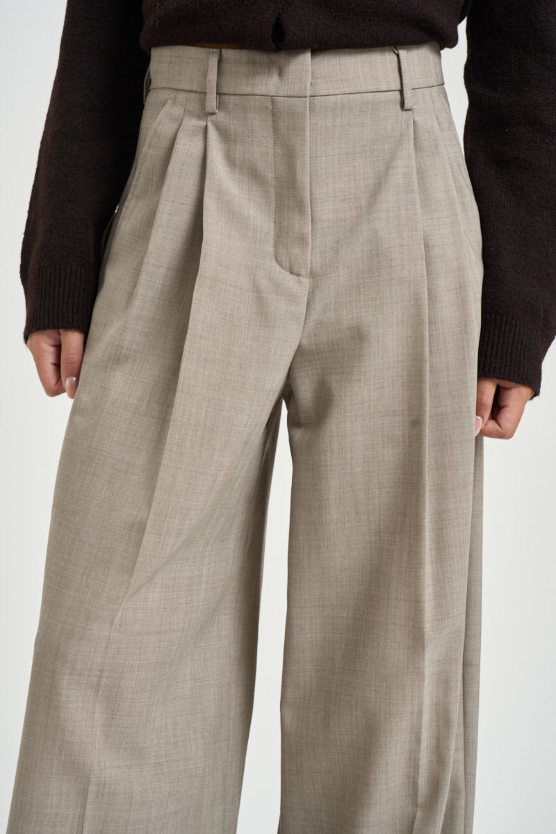 Pantaloni donna palazzo beige grigio OVVIO 1026101 MAX MARA WEEKEND 