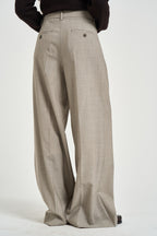 Pantaloni donna palazzo beige grigio OVVIO 1026101 MAX MARA WEEKEND 