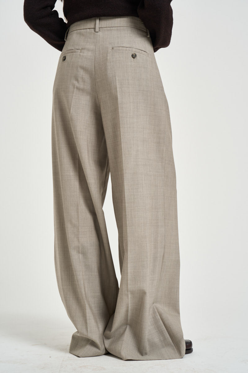 Pantaloni donna palazzo beige grigio OVVIO 1026101 MAX MARA WEEKEND 