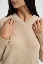 Maglia donna in cashmere sabbia PADRE 65083002 MAX MARA WEEKEND 