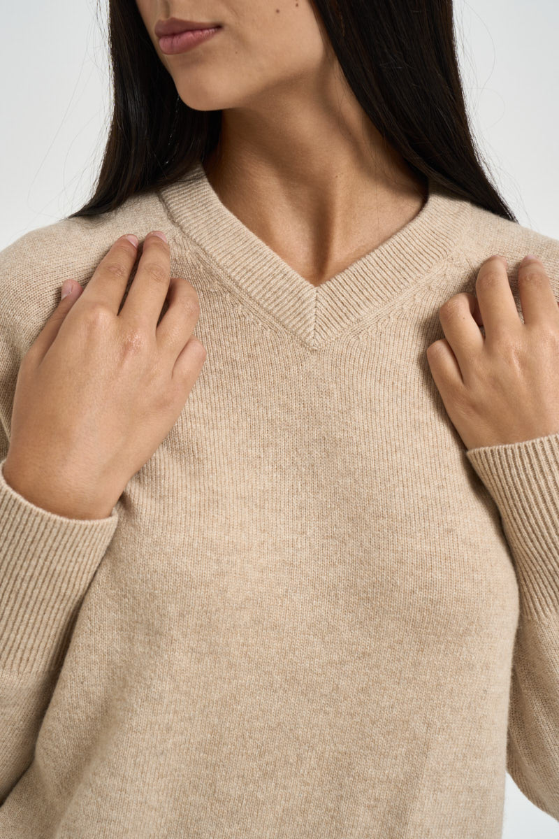 Maglia donna in cashmere sabbia PADRE 65083002 MAX MARA WEEKEND 