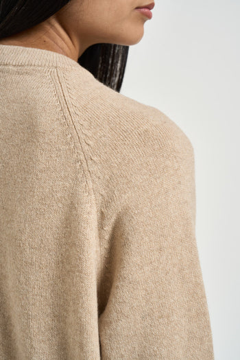 Maglia donna in cashmere sabbia - 5
