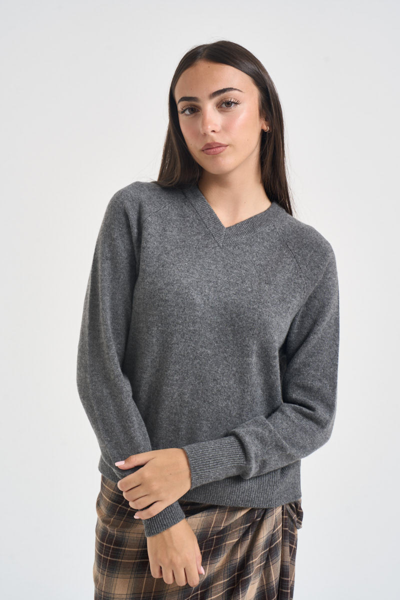Maglia donna in cashmere antracite PADRE 65083005 MAX MARA WEEKEND 