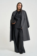 Cappotto donna doppiopetto lungo grigio RESINA 10587011 MAX MARA WEEKEND 