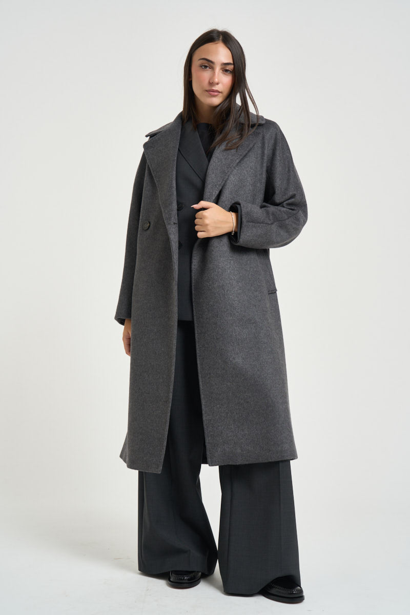 Cappotto donna doppiopetto lungo grigio RESINA 10587011 MAX MARA WEEKEND 