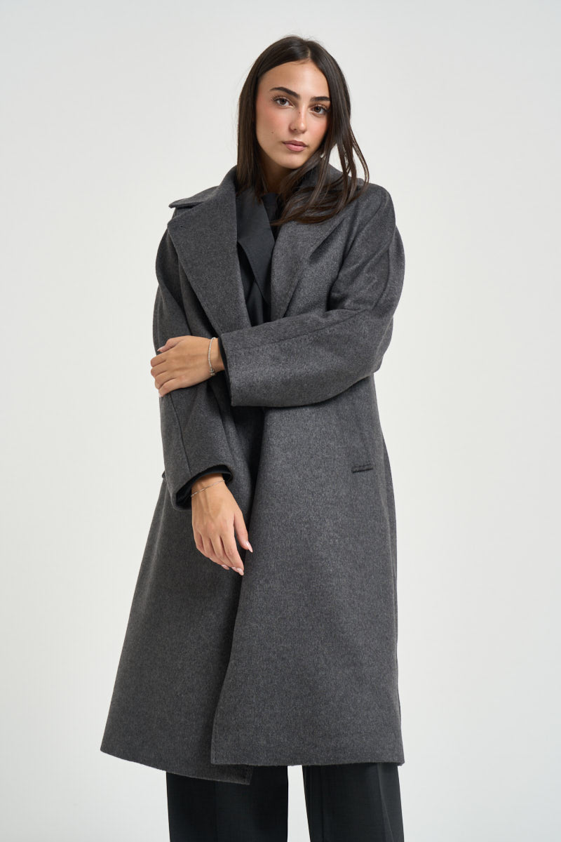Cappotto donna doppiopetto lungo grigio RESINA 10587011 MAX MARA WEEKEND 