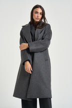 Cappotto donna doppiopetto lungo grigio RESINA 10587011 MAX MARA WEEKEND 