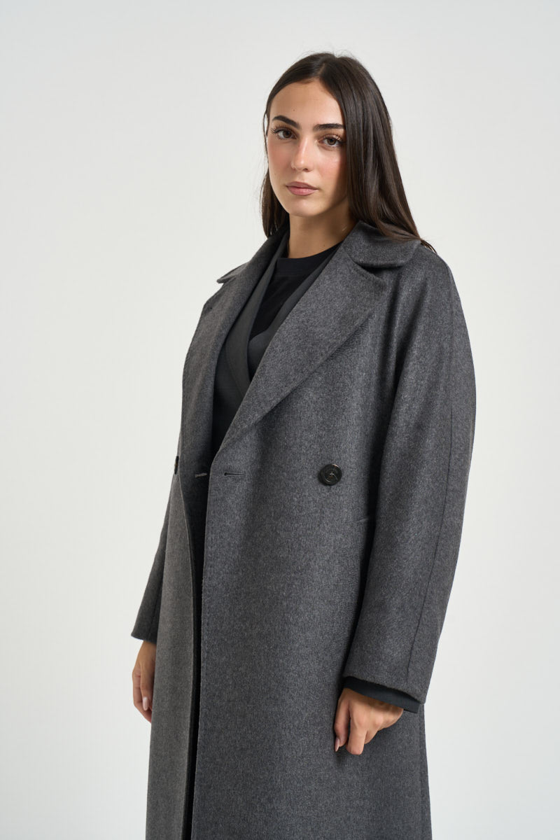 Cappotto donna doppiopetto lungo grigio RESINA 10587011 MAX MARA WEEKEND 