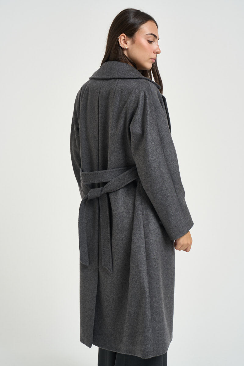 Cappotto donna doppiopetto lungo grigio RESINA 10587011 MAX MARA WEEKEND 