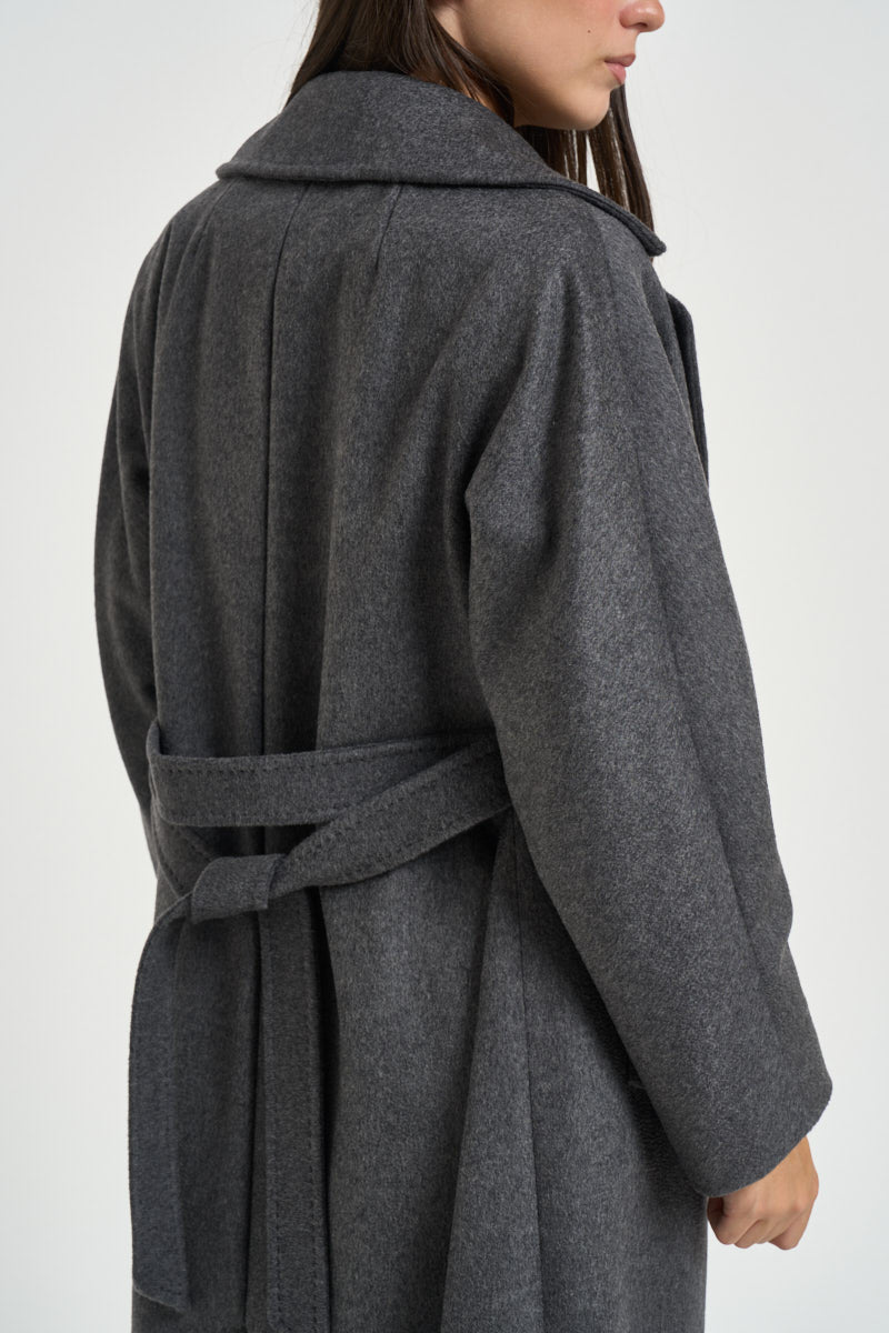 Cappotto donna doppiopetto lungo grigio RESINA 10587011 MAX MARA WEEKEND 