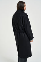 Cappotto donna doppiopetto lungo nero RESINA 10587013 MAX MARA WEEKEND 