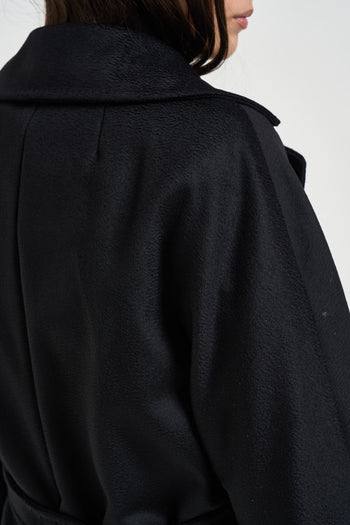Cappotto donna doppiopetto lungo nero - 5