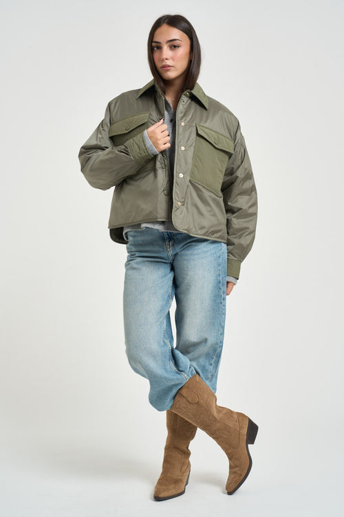 Bomber donna oversize verde oliva - 1