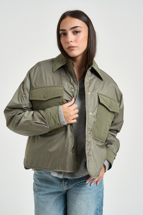 Bomber donna oversize verde oliva - 2