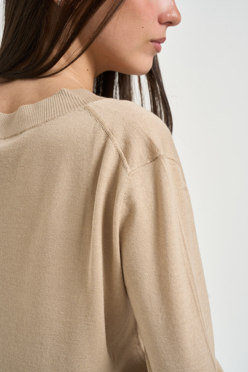 Maglia donna scollo a V beige TALAMO 002 MAX MARA WEEKEND 