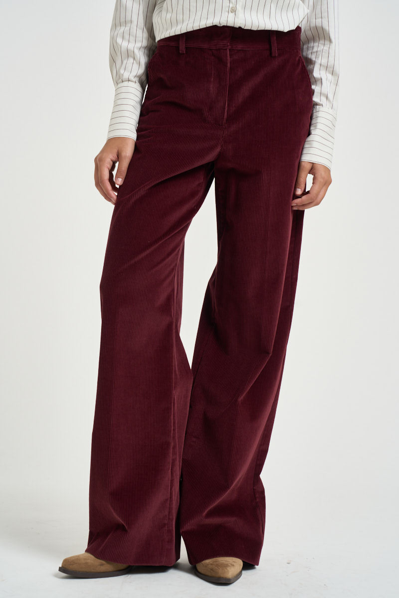 Pantaloni donna in velluto a coste color bordeaux TANIA 10396006 MAX MARA WEEKEND 