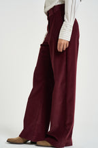 Pantaloni donna in velluto a coste color bordeaux TANIA 10396006 MAX MARA WEEKEND 