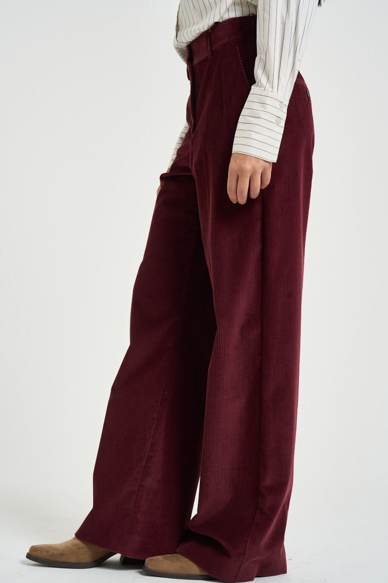 Pantaloni donna in velluto a coste color bordeaux TANIA 10396006 MAX MARA WEEKEND 