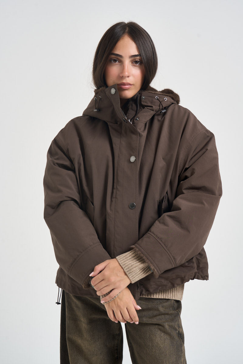 Giacca donna corta reversibile marrone ZAN 80211012 MAX MARA WEEKEND 