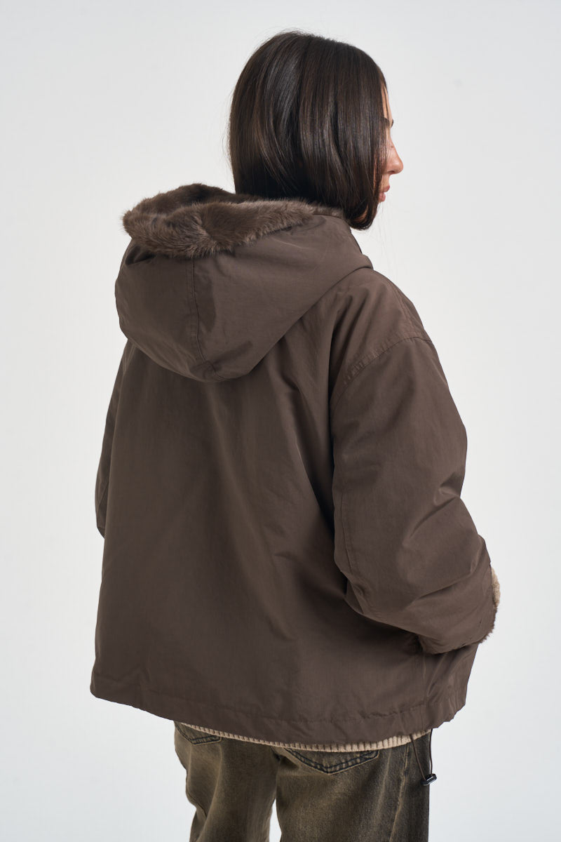 Giacca donna corta reversibile marrone ZAN 80211012 MAX MARA WEEKEND 