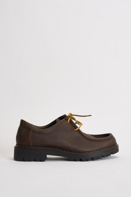 Scarpe uomo stringate marrone scuro