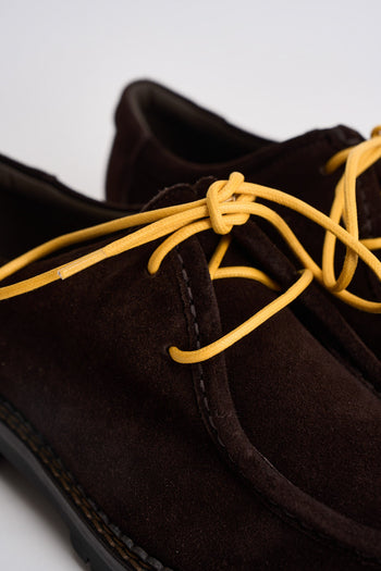 Scarpe uomo stringate suede marrone scuro - 5