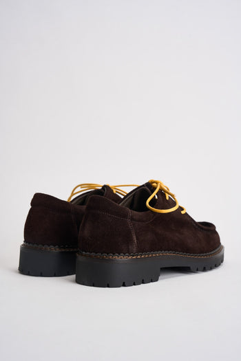 Scarpe uomo stringate suede marrone scuro - 7