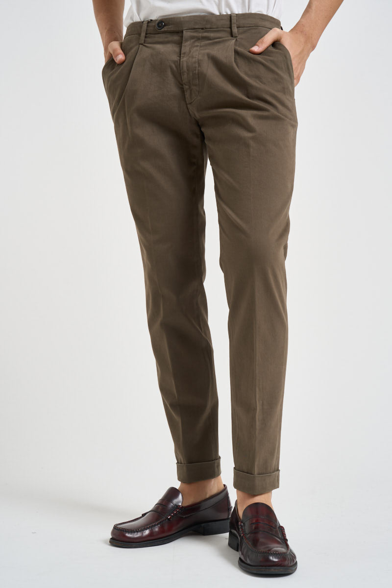 Pantalone uomo con pinces fango FREDERICK 2505FANGO MICHAEL COAL 