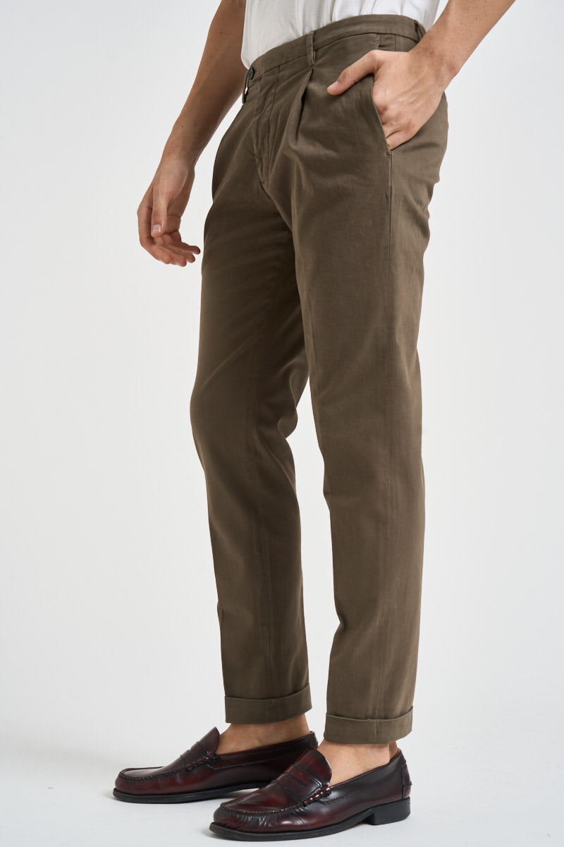 Pantalone uomo con pinces fango FREDERICK 2505FANGO MICHAEL COAL 