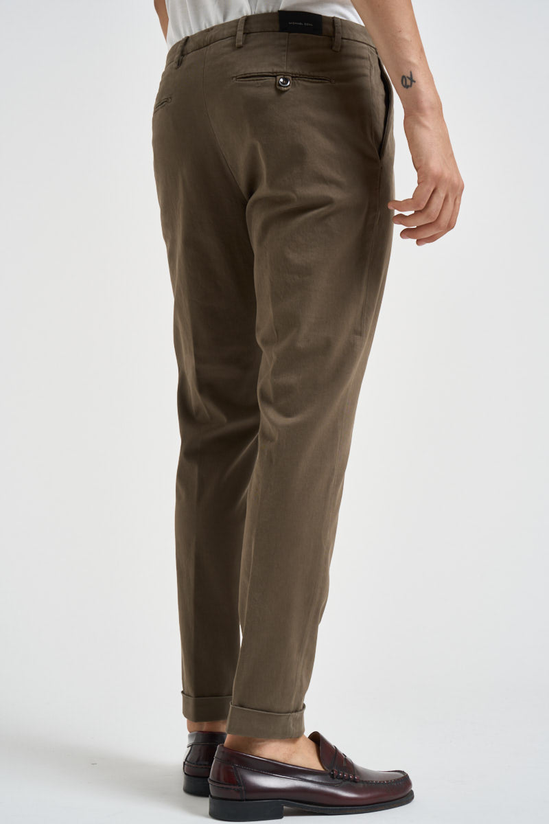Pantalone uomo con pinces fango FREDERICK 2505FANGO MICHAEL COAL 