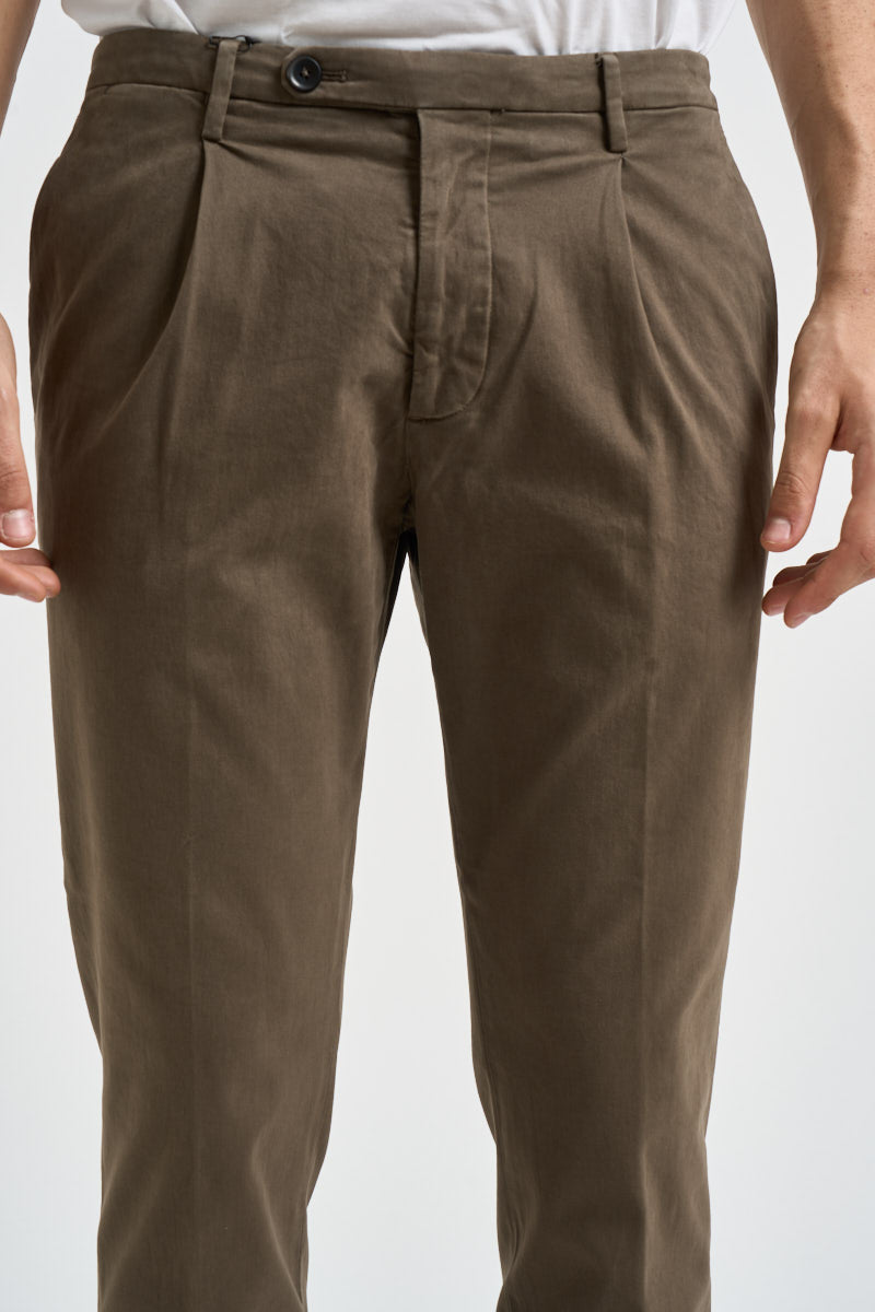 Pantalone uomo con pinces fango FREDERICK 2505FANGO MICHAEL COAL 