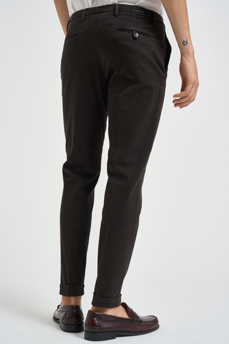 Pantalone uomo con pinces marrone FREDERICK 2505MORO MICHAEL COAL 