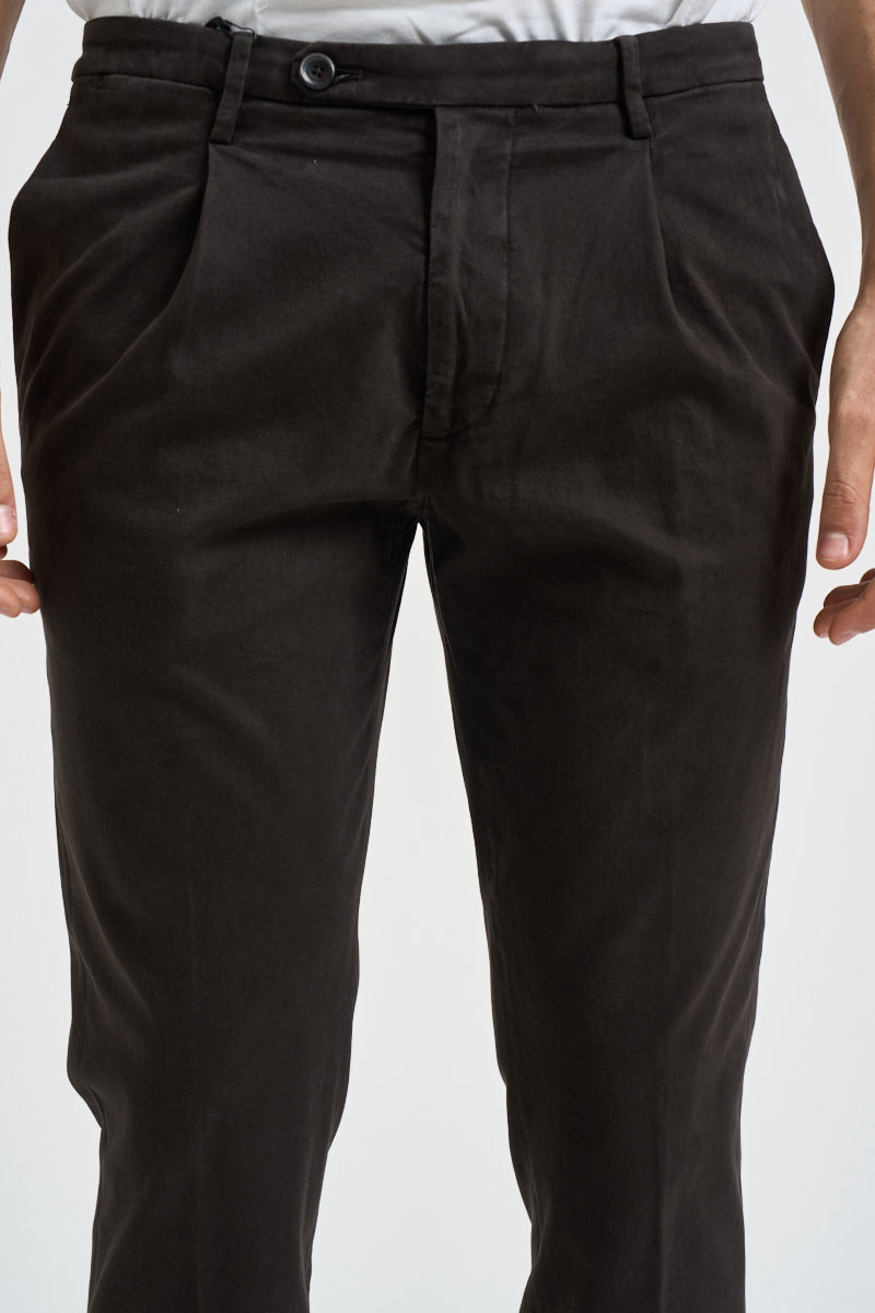 Pantalone uomo con pinces marrone FREDERICK 2505MORO MICHAEL COAL 