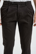 Pantalone uomo con pinces marrone FREDERICK 2505MORO MICHAEL COAL 