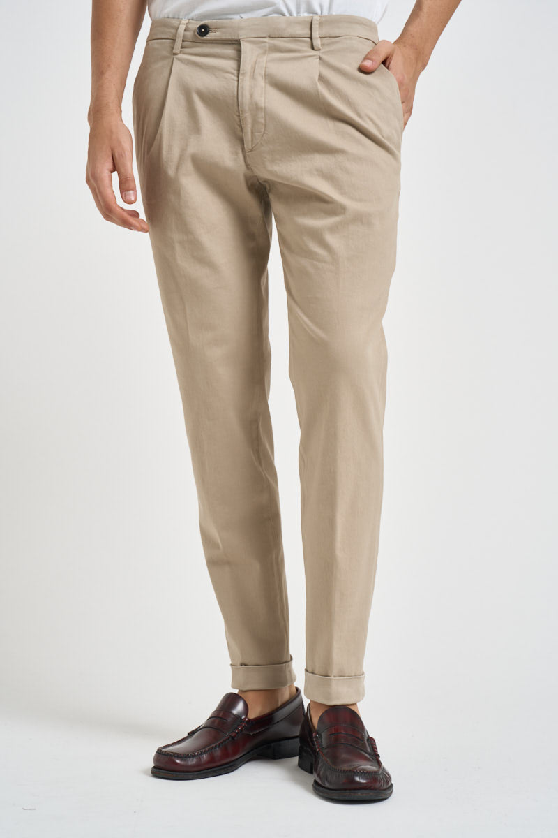 Pantaloni uomo con pinces beige FREDERICK 2505SABBIA MICHAEL COAL 