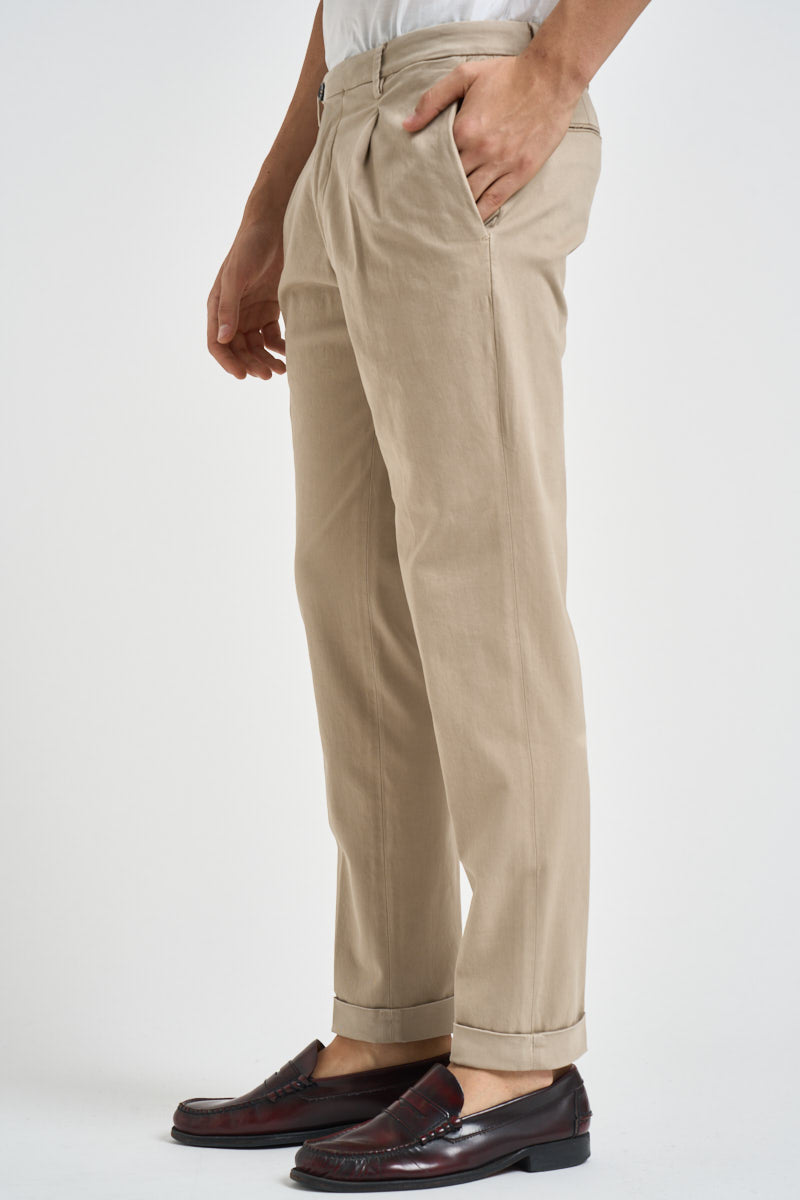 Pantaloni uomo con pinces beige FREDERICK 2505SABBIA MICHAEL COAL 