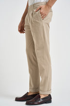 Pantaloni uomo con pinces beige FREDERICK 2505SABBIA MICHAEL COAL 