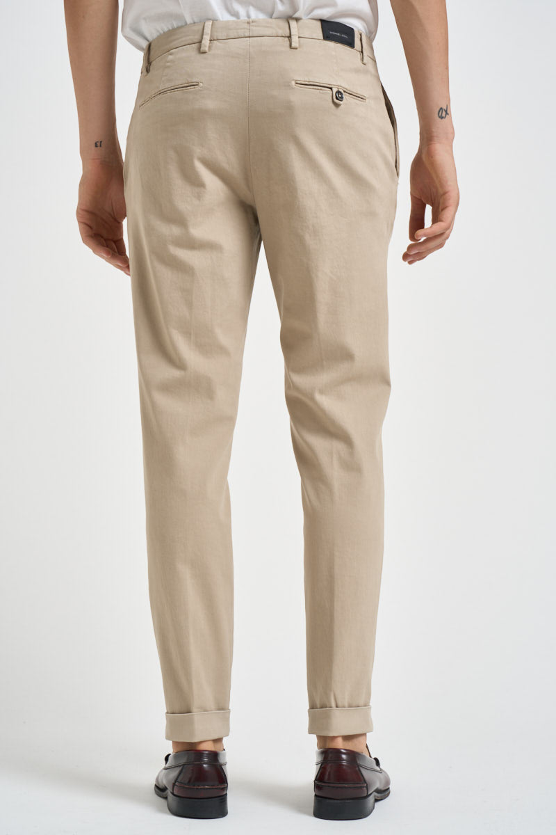 Pantaloni uomo con pinces beige FREDERICK 2505SABBIA MICHAEL COAL 