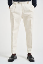 Pantaloni uomo con pinces bianco panna STEWART 2046PANNA MICHAEL COAL 