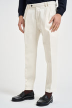 Pantaloni uomo con pinces bianco panna STEWART 2046PANNA MICHAEL COAL 