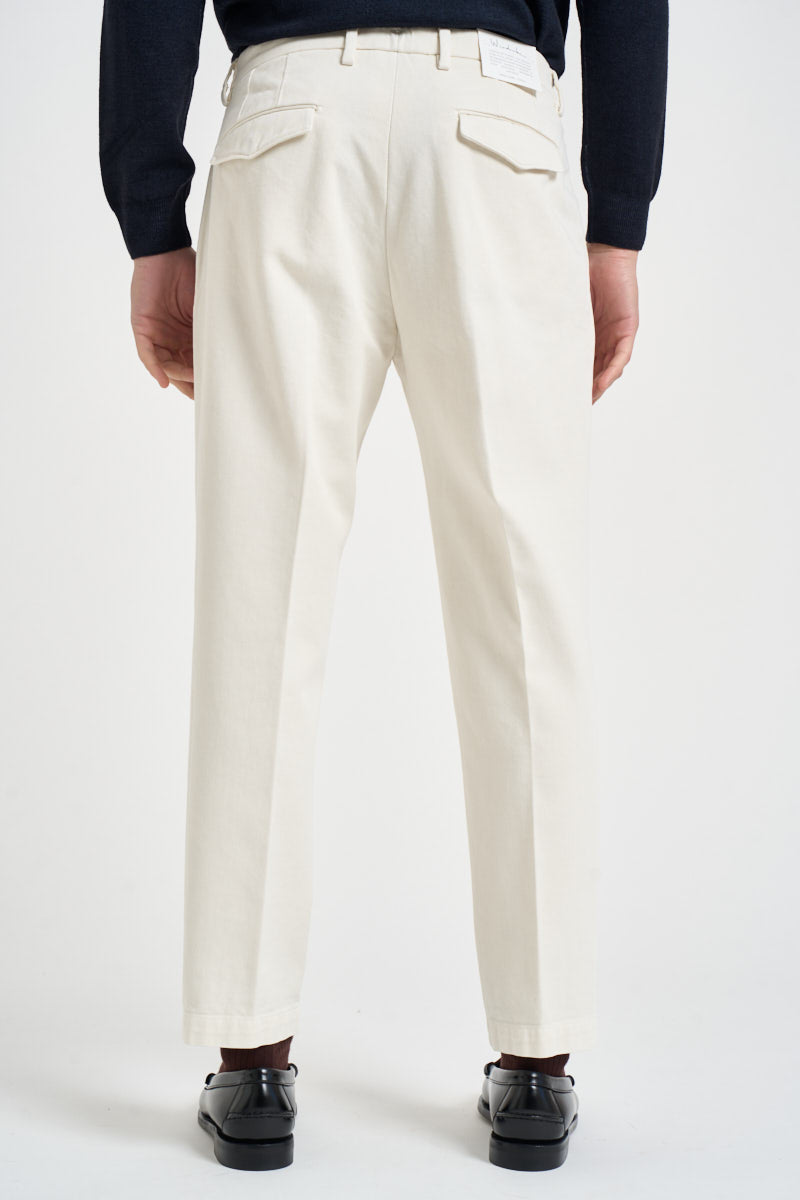 Pantaloni uomo con pinces bianco panna STEWART 2046PANNA MICHAEL COAL 